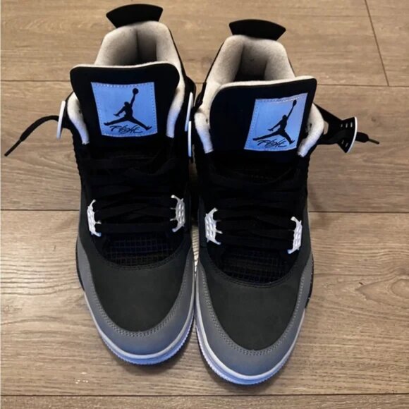 Jordan Men's Black and Gray Sneakers with Blue Accents - Picture 1 of 4